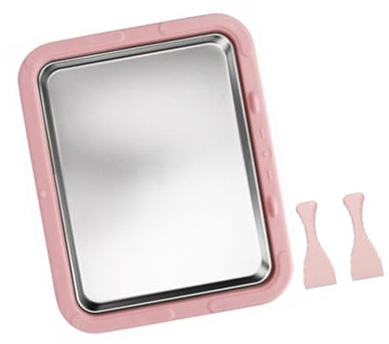 SiaBiced Bandeja versátil para Hacer Helados y Rollos de Yogur, Ideal para el hogar, Rosa, Individual