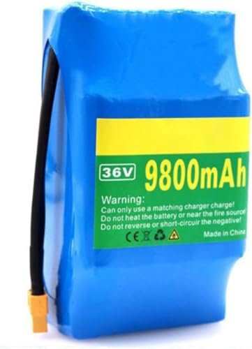 Caimcie Batteria di Ricambio per Hoverboard al Litio da 36 V e 9800 mAh per Monopattino Elettrico, 36 V e 9,8 Ah, 10 S2P per Bicicletta elettrica XT60