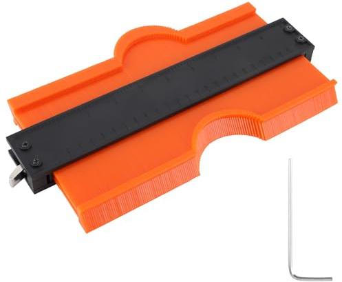Medidor de Perfil de Contorno, calibrador de perfil medidor de esquemas, Multifuncional de 10 Pulgadas con Bloqueo para Regla de Perfil Precisa para Madera, Laminado