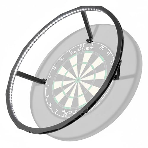 360° Dart Beleuchtung,120 Weiße LED Dartboard Beleuchtung,Bnehmbar Dartboard Lighting System,Schnelle Installation ohne Werkzeug,12W Dartscheibe Beleuchtungs für Ø45cm Dartscheibe