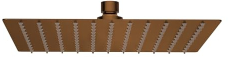 Balneo Soffione Doccia Fisso in Rame - Soffione Doccia Grande in Acciaio Inossidabile AISI 304 - Getto a Pioggia Rilassante e Uniforme - 250x250 mm - 7 Colori Disponibili - CASCADE Modello 2