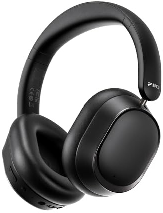 FiiO EH13 Wireless Bluetooth Noise Cancelling Over-Ear Headphones, 42dB Hybrid ANC, 45H Playtime, Foldable Headphones for Travel, Work & Commuting (Black)