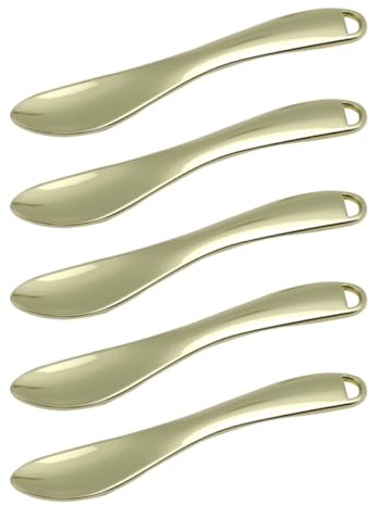 Amosfun 5pcs Face Cream Applicator Makeup Scoops Lightweight Zinc Alloy Beauty Spatulas Set for Women, Elegant and Chic Design, for Skincare Routine and Cosmetics Application