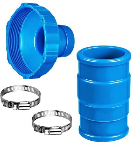 EVBOTGEE Adaptateur pour Skimmer de Piscine 1,5 Pouce | Raccord Universel avec Brides en Acier Inoxydable, Courantes, Installation Sans Outil, ABS Renforcé