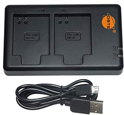 DSTE CB-2LY Battery USB Dual Quick Charger Compatible for Canon NB-6L, PowerShot SX170 IS D10 ELPH 500 HS SD770 IS IXUS 105 IXUS 310 HS IXY DIGITAL 25 IS