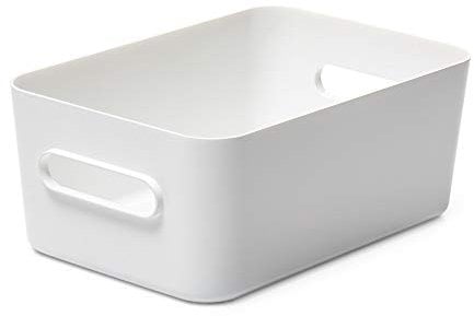 SmartStore Compact Box M | White Medium Storage Container | Stackable Kitchen Box | Ideal For Fridge & Small Items