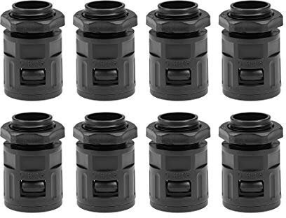 sourcing map Cable Gland Corrugated Tube Connector AD18.5 Pipe Joint Clamps M20 Screw 8Pcs