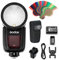 Godox V1-F Round Head Camera Flash Speedlite, 2.4G X Wireless HSS 76Ws Speedlight Flash with Li-on Battery Powered for Fuji Fujifilm DSLR