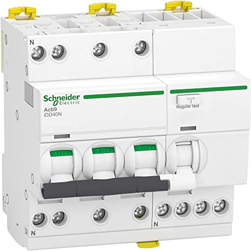 Schneider Electric - Acti9 iDD40N - disjoncteur différentiel - 3P+N C 16A 6000A/10kA 30mA type A SI - A9DB3716