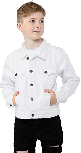 A2Z 4 Kids Boys White Denim Jackets Trendy Fashion - Boys Denim Jacket J11 White 3-4
