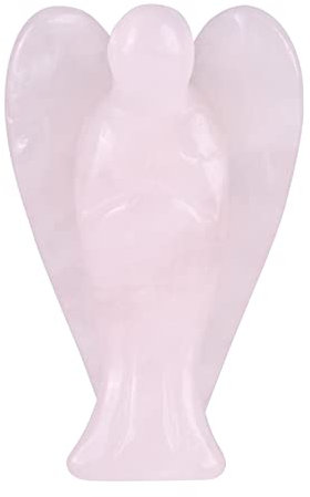 HEEPDD Ange Pierre Rose, Pierre d'opale 2 Pouces Paix Ange Poche guérison Statue Ange Gardien Opalite Pierres précieuses sculpté Quartz Rose Ange de Paix(Rose)
