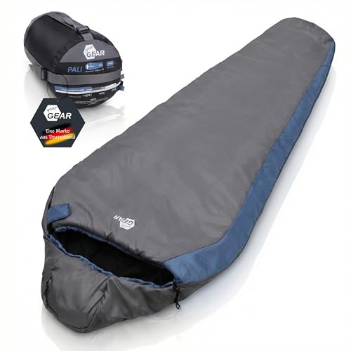 your GEAR Schlafsack Pali - Mumienschlafsack Ultraleicht & Kleines Packmaß - Sommerschlafsack für Camping & Wandern - Hüttenschlafsack 220x75 cm - Leichter Reiseschlafsack 940g - Komfort +13°C