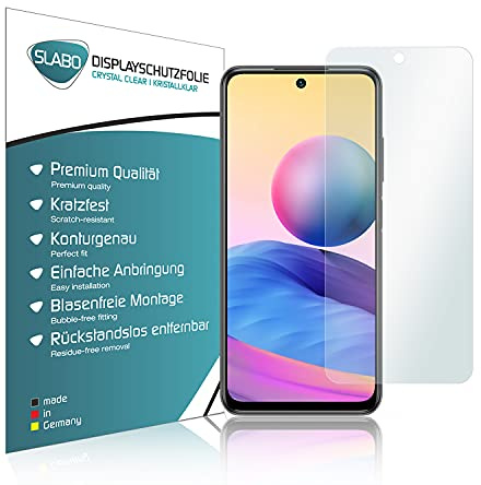 Slabo 4 x Displayschutzfolie kompatibel mit Xiaomi Redmi Note 10 5G Displayfolie Schutzfolie Folie Zubehör Crystal Clear KLAR