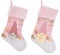 Gukasxi Rosa Weihnachtsstrümpfe Set 2 Stücke Weihnachten Wichtel Plüsch Glückliche GNOME Stickerei Nikolaussocken Große Weihnachtsstrümpfe Hängend Nikolausstrümpfe Weihnachtsdeko