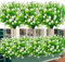 6 Bündel Künstliche Blumen im Freien, UV-beständig, im Freien, künstliche Pflanzen Blume in großen Mengen zum Aufhängen von Pflanzgefäßen, draußen, Veranda, Vase, Zuhause, Fensterdekoration,Weiß