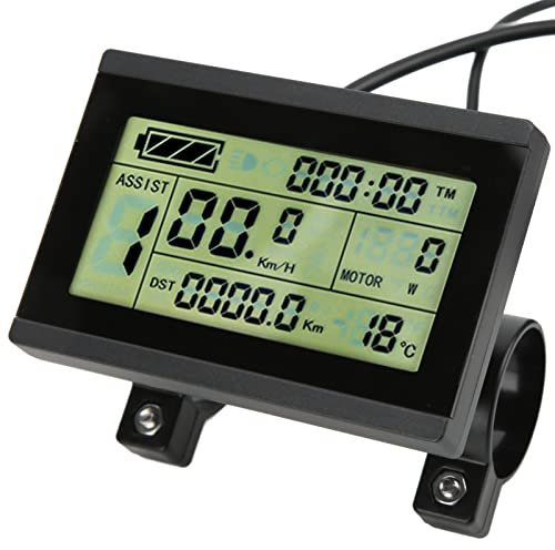 Bicycle LCD Display Meter, 72V KT LCD3 Panel Waterproof LCD Display Control Panel Multifunction Power Energy Meter Electric Bike Conversion Kit with SM Connector for Bicycle Modification