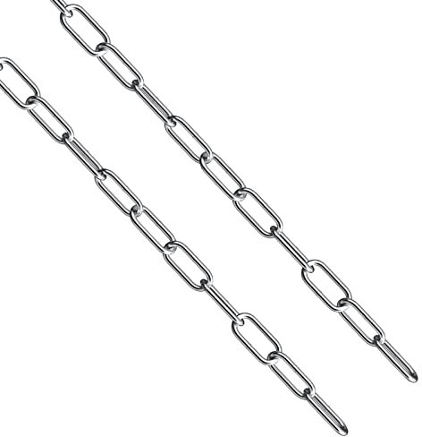 hannger Kette Edelstahl 304, 0,6m 4mm Metall Rundgliederketten in Vielen Längen und Stärken bis 200Kg Belastbar für Hundekette, Kette Hängesessel, Absperrketten, Kette Zum Aufhängen, Lampenkette