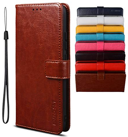 BRAND SET Hülle für T-Mobile T Phone Pro 5G Handyhülle, Magnetverschluss Premium PU Leder Flip Case, mit Kartenfächern Brieftasche Standfuntion Schutzhülle für T-Mobile T Phone Pro 5G-Braun