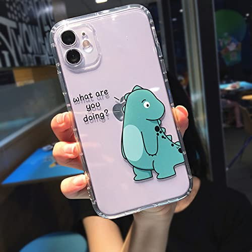 LIFEKA Cute Cartoon Dinosaur Couple Phone Cases For iPhone 11 14 12 Pro Max 13 Pro Clear Soft Back Cover On For iPhone 7 8 Plus X XR XS Max,Big dinosaur,For iPhone 11