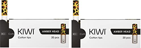 KIWI Ricambi Combo Set, Tips in cotone per sigaretta elettronica KIWI, 2 Pacchetti da 20, No E-Liquid, No Nicotina (Amber Head)