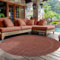Carpettex Tappeto da Esterno Impermeabile 160 cm Rotondo Rosso - Tappeto Resistente alle Intemperie e Lavabile in Lavatrice - Tappeto per Giardino, Terrazza, Balcone, Campeggio