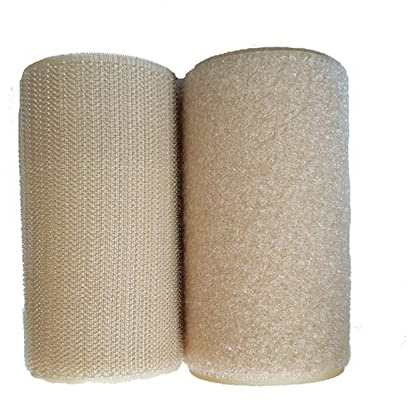 10 cm Breite / 1 Meter Länge Nylon Klettverschluss Befestigungsband Nein Klebstoff Nähen Magic Loop Haken Aufkleber Streifen Kleidung Stickband (Color : Khaki)
