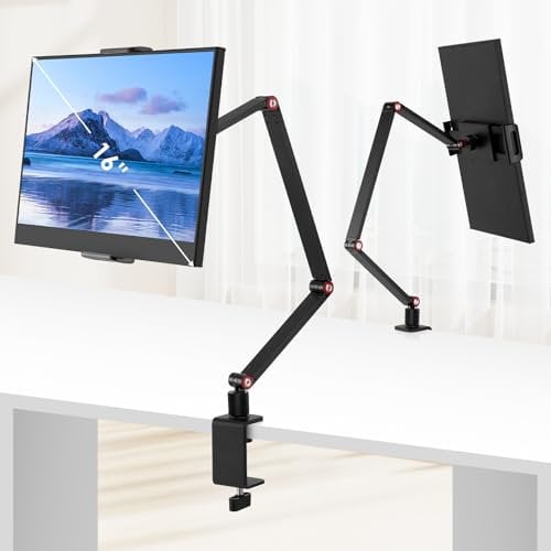 Purboah Tablet Stand Holder for ipad,Portable Monitor Stand Holder 15.6'',16'',Desk Mount with 360°Rotate Base,Fits for 4.7-16 Phone,Kindle,Fire HD,Nintendo Switch