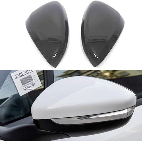 YuZong Coquille Miroir Voiture pour Peugeot 208 301 2008,Coque de rétroviseur latéral Couvre Capuchon Décoration Accessoires,C-Black