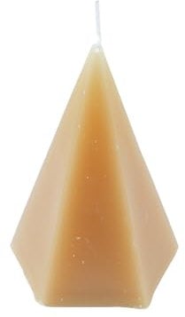 Homéa, Candela a forma di piramide, 7,4 x 7,4 x 12 cm, colore: semolino