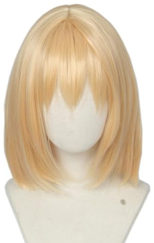 Linfairy Kurze Bob Blonde Spiel Cosplay Kostüm Perücke Kostüm Perücken für Männer