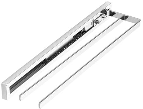 SOTECH Portasciugamani estraibile STYLE a 2 bracci cromo lucido estensione 415 mm 300 mm Portasciugamani per montaggio laterale su lavabo in bagno e cucina