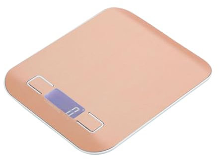 OKUMEYR 5kg Stainless Steel Kitchen Scale for Baking and Cooking Digital Weight Scale Grams Measurement Rose Gold Finish