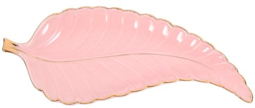 CIYODO De Cerámica De Hoja Bandeja Decorativa De Almacenamiento De Joyería De Cerámica Bandeja De Almacenamiento De Escritorio con Forma De Hoja Decoración del