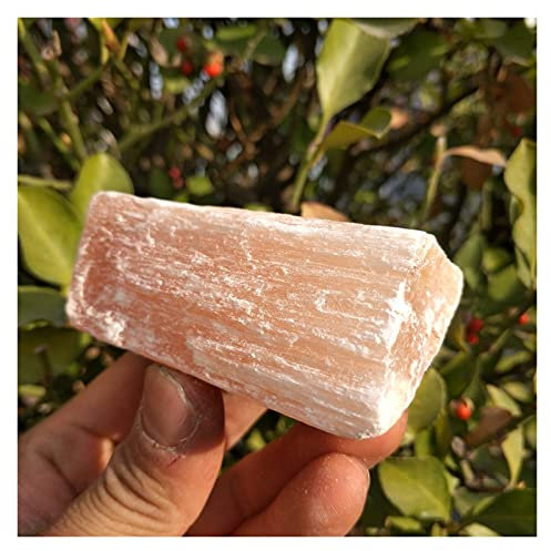 DQFOCPHHAA Natürlicher Kristall, rau, natürlich, rau, orangefarbener Selenit-Kristall, Edelstein, Rohmineral, Gips, Hochzeitsdekoration, Aquarium (Größe: 100 g) LIUZIIHAYIN(200g)