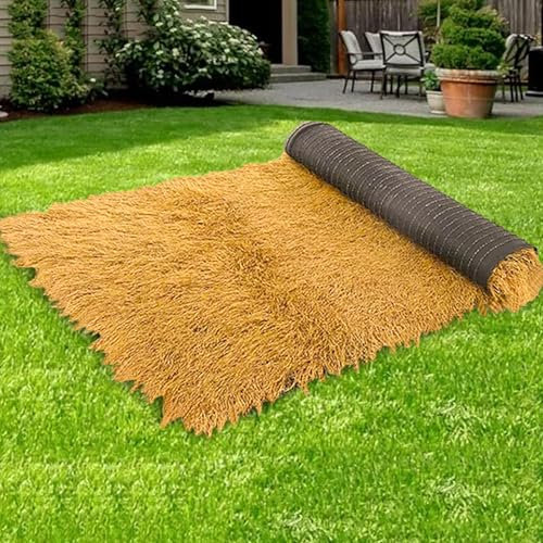 Techo De Paja Artificial, Rollos De Paja De Simulación, Rollo De Paja De Palma Sintética Mexicana, Paja De Simulación De PE, Para Bar Cubiertas Sombrillas Valla Decoración(0.5x0.5m(1.64x1.64ft))