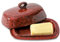 Hasense Butterdose mit Deckel für Arbeitsplatte und Kühlschrank, Keramik-Butterhalter Behälter mit Griffabdeckung, Porzellan-Buttertablett perfekt für Ost-Westküsten-Butterstab, spülmaschinenfest, Rot