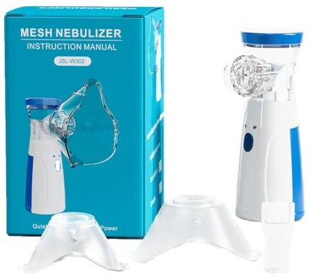 FONCBIEN Aerosol Portatile Silenzioso per Adulti e Bambini, Macchina Aerosol Adulti Apparecchio per Aerosol con 2 Maschere Aerosol Silenzioso per Viaggi e Uso Domestico