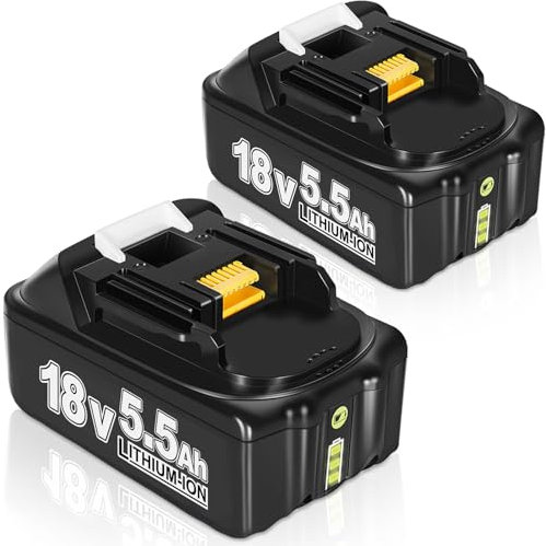 2 Stück 5.5Ah Li-ion Akkus für Makita Akku 18V, Kompatibel mit Makita Akku BL1860B BL1850B BL1840 BL1830 BL1860B BL1815 BL1835 BL1860B BL1845 BL1850 194205-3 LXT-400