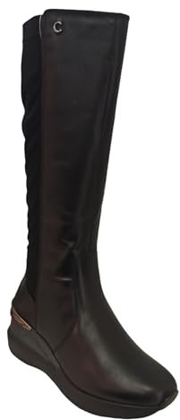 Cinzia Soft IV2820313 Stivali In Pelle Con Gambale Elasticizzato in Lycra. Zeppa 6 Cm (Nero, Sistema Taglie Calzature EU, Adulto, Donna, Numero, Media, 39)