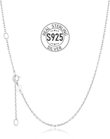 Silvora Kubanische Panzerkette Damen Silber 925 Gliederkette 1.5mm breit Silberkette Damen 925 ohne Anhänger Silberketten für Damen Frauen Mädchen 46cm+5cm lang