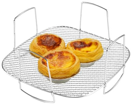 Oldmoom Grille de friteuse à air pour Four, Grille à Bacon pour friteuse à air - Plateau de friteuse à air en Acier Inoxydable, Panier de Cuisson | Gril de friteuse à Air réutilisable de qualité