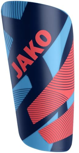JAKO Unisex Schienbeinschoner River Light, SkyBlue/Navy/Coral, XS