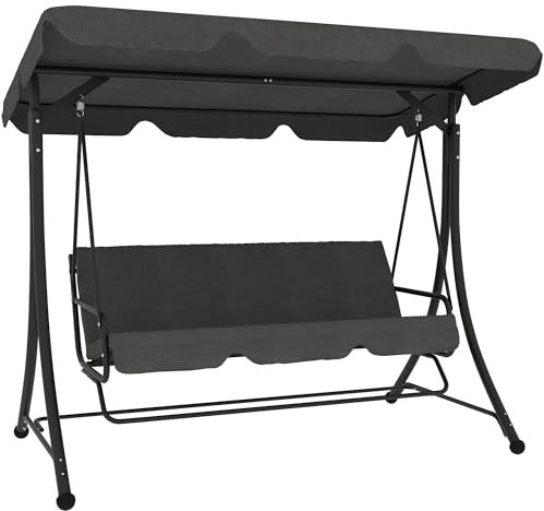Outsunny Columpio de Jardín Exterior de 3 Plazas Balancín de Jardín Exterior con Toldo Ajustable Reposapiés Retráctil y Cojines Carga 330 kg 200x127x170 cm Gris
