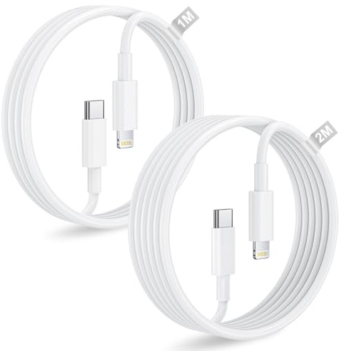 Cable USB C a Lightning 1M+2M [Certificado Apple MFi], Cable iPhone USB C Cable para iPhone 14 13 12 11 Pro Max/Mini/XS/XR/8/SE/iPad, Lightning USB C kable Cargador iPhone Carga Rapida kable lightning