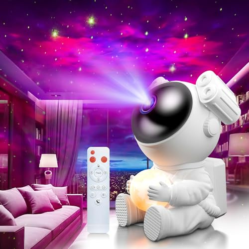 MYSTILUCK Astronaut Galaxy Projector with Moon Lamp for Kids & Adults | Star Projector, Includes Timer & Remote Control, Ideal Christmas & Birthday Gifts for Bedroom, Kids' Room & Parties