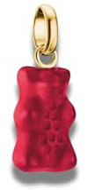 THOMAS SABO Charm-Anhänger Goldbär in Rot – Connect Charm aus 925er Silber, 18k vergoldet, x HARIBO