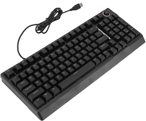 Plyisty Wired Small Keyboard, 98 Tasten RGB Benutzerdefinierte Beleuchtung Kompaktes Tastatur mit Mechanisch Gefühl Ergonomisches Design für Gaming Business Work PC