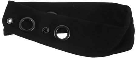 Ösen Stirnband Schwarz Elastisch für Damen im Punk Stil