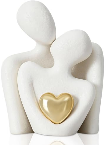 DBAILY Romantische Paar Statue, Hochzeitsgeschenke für Brautpaar, Weiße Skulptur Deko, Hochzeitsdeko, Deko Wohnzimmer, Deko Schlafzimmer