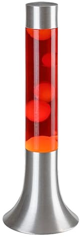 rabalux Poppilol LED-Lava-Lampe 25 W Wachseffekt | Lava Silber Sockel Glaskolben Dekorative Beleuchtung | austauschbare Lichtquelle NICHT IM SET ENTHALTEN (Rot)